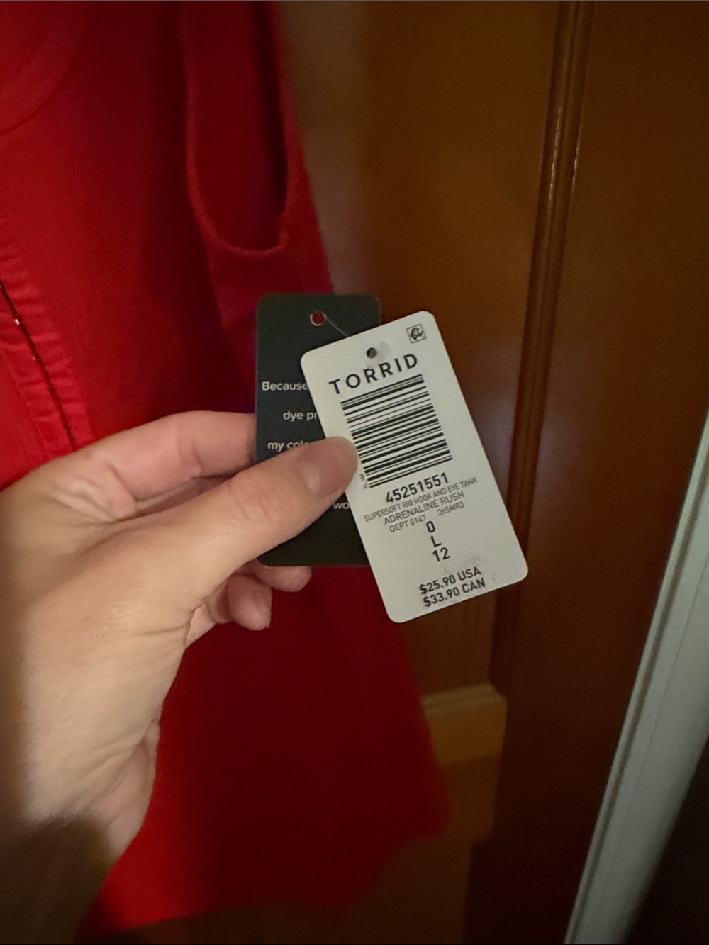 torrid Red Ribbed Scoop Tank - Picture 4 of 5